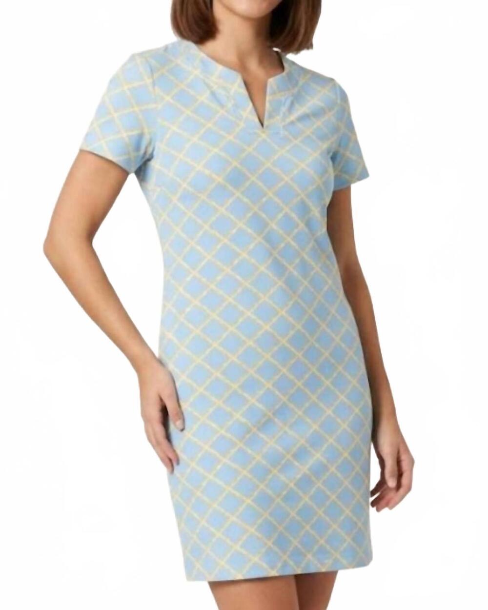 NEW SAILOR - SAILOR lucille dress in bamboo lattice tan/turquoise